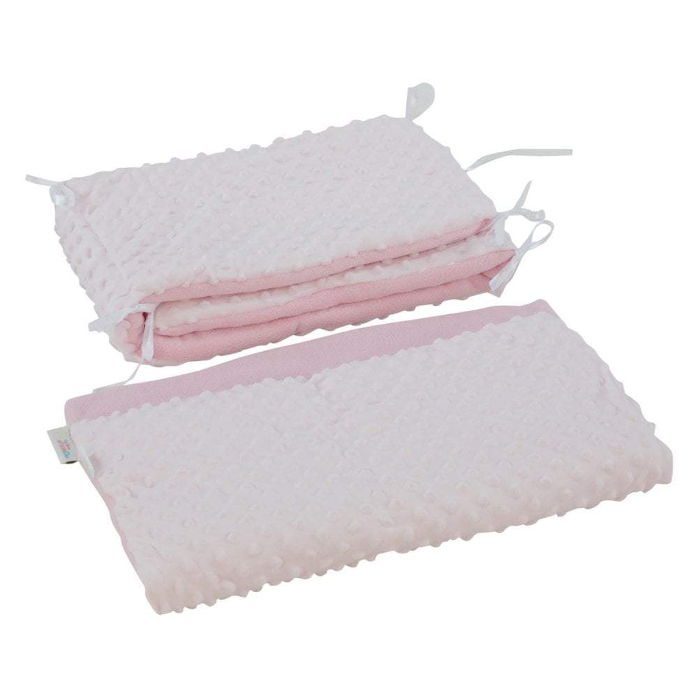 2pc Dimple Crib/Cradle Quilt & Bumper Bedding Set - Pink | For Your Little One