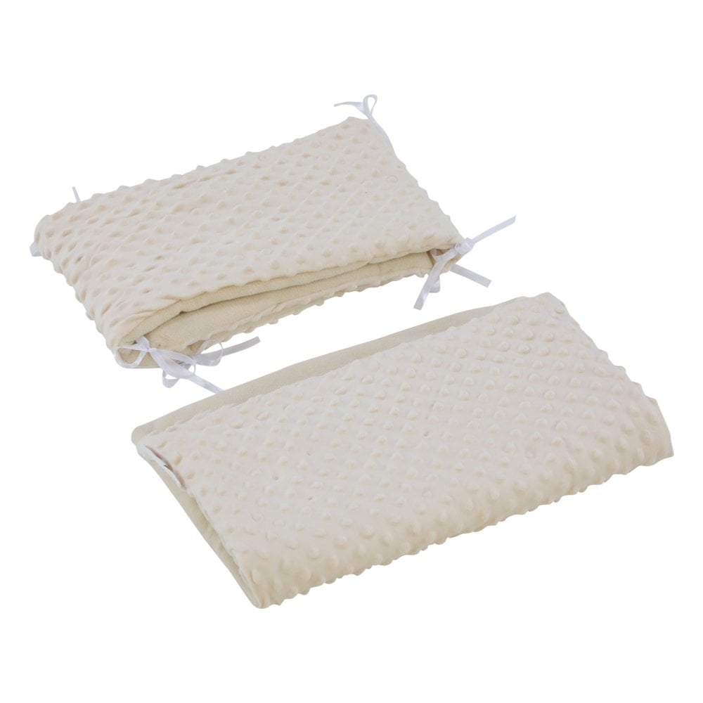 2pc Dimple Crib/Cradle Quilt & Bumper Bedding Set - Cream | For Your Little One