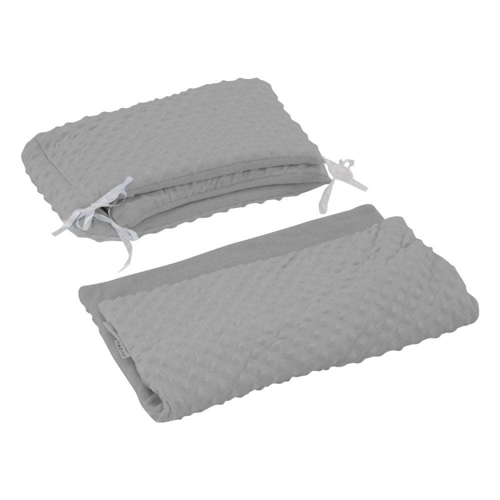 2pc Dimple Crib/Cradle Quilt & Bumper Bedding Set - Grey | For Your Little One
