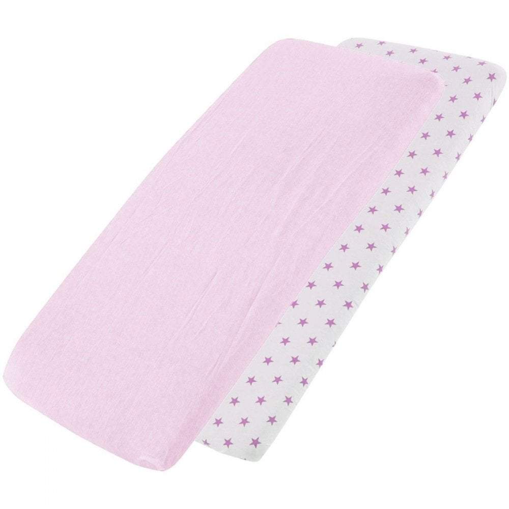 2x Jersey Fitted Sheet Compatible with Babystyle Oyster Snuggle Bed 55x90cm - For Your Little One