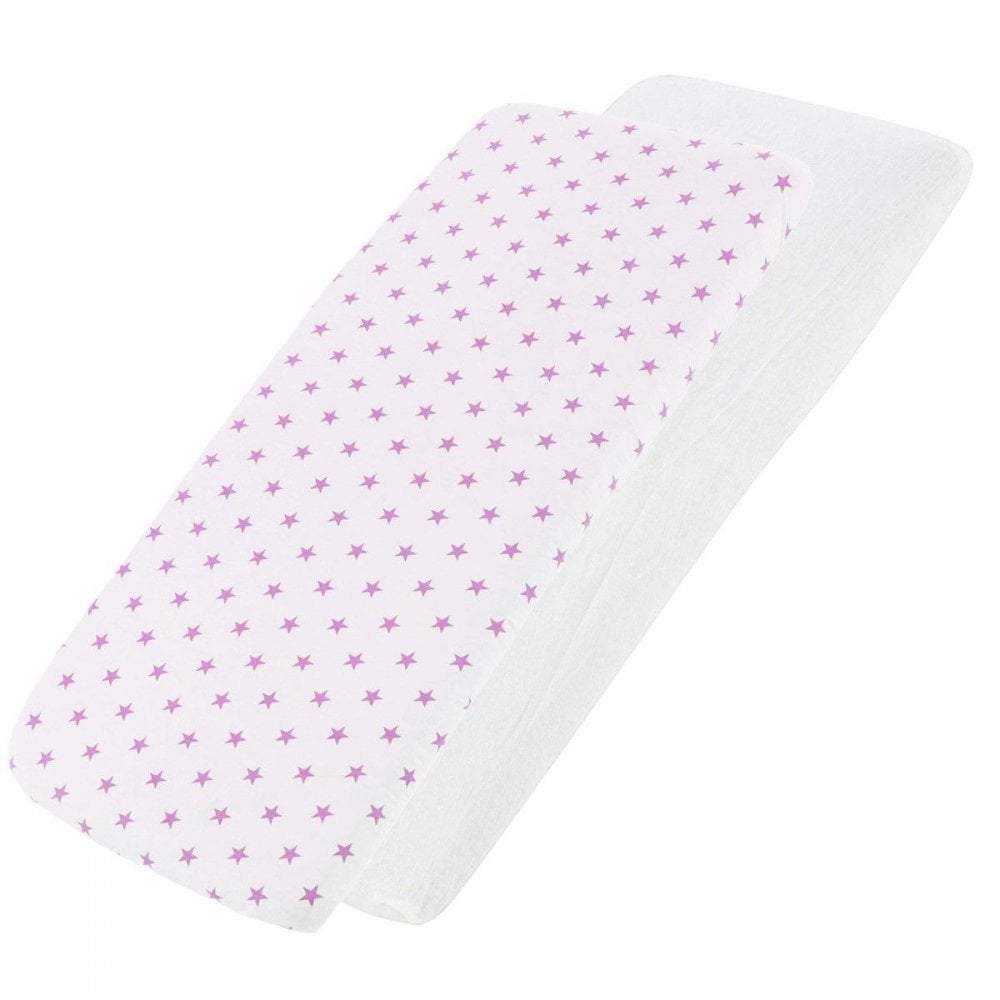 2x Jersey Fitted Sheet Compatible with Babystyle Oyster Snuggle Bed 55x90cm - For Your Little One