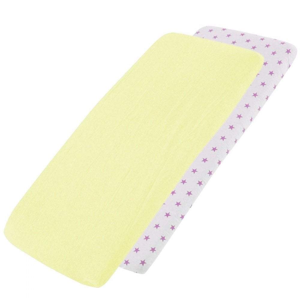 2x Jersey Fitted Sheet Compatible with Babystyle Oyster Snuggle Bed 55x90cm - For Your Little One