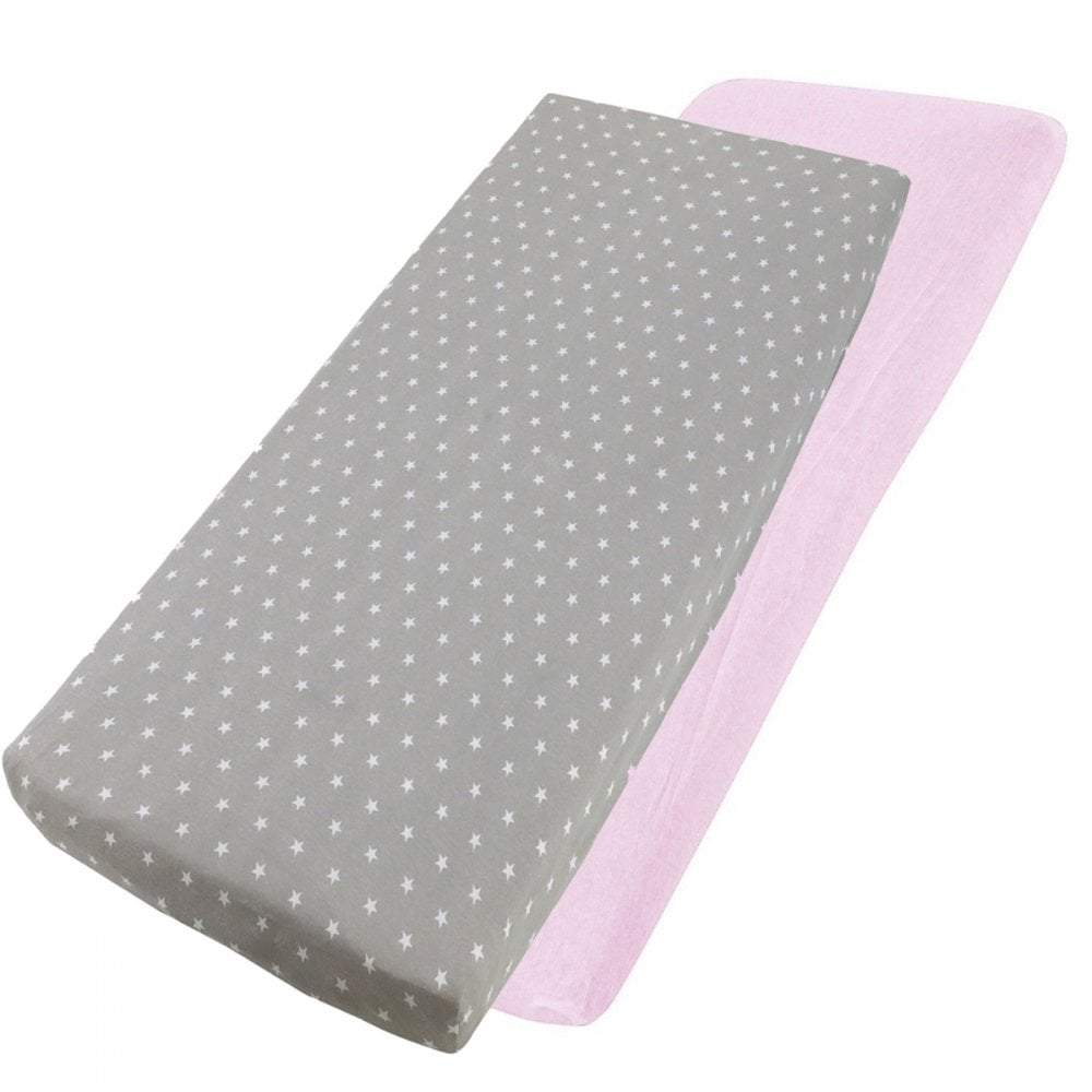 2x Jersey Fitted Sheet Compatible with Babystyle Oyster Snuggle Bed 55x90cm - For Your Little One