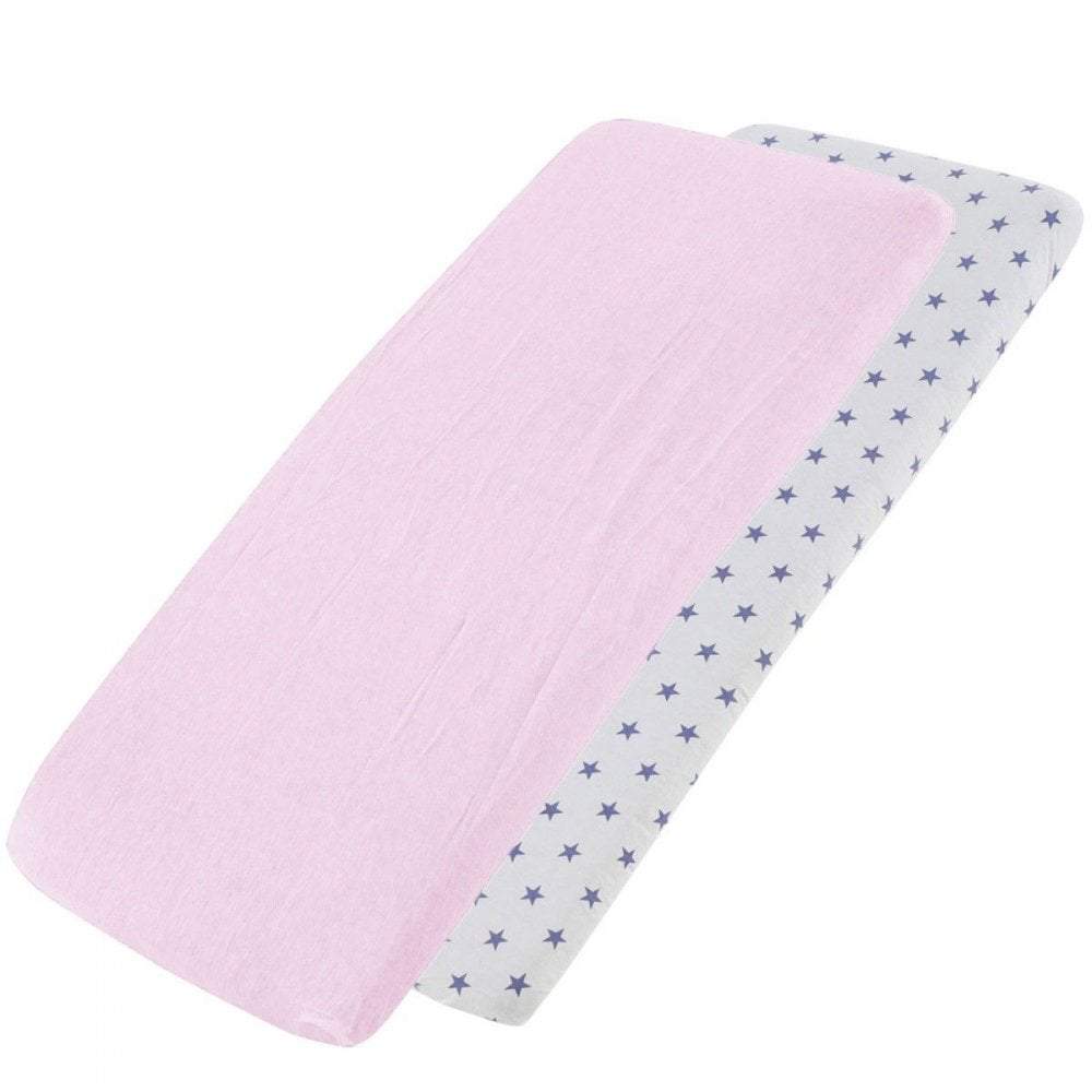 2x Jersey Fitted Sheet Compatible with Babystyle Oyster Snuggle Bed 55x90cm - For Your Little One