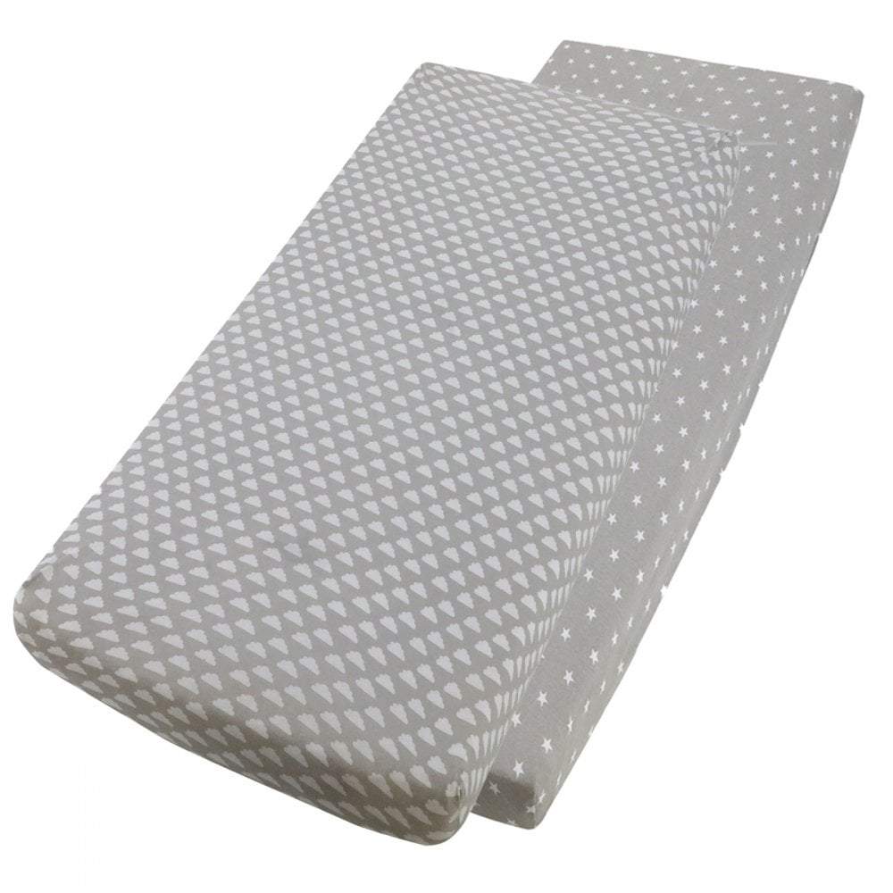 2x Jersey Fitted Sheet Compatible with Babystyle Oyster Snuggle Bed 55x90cm - For Your Little One