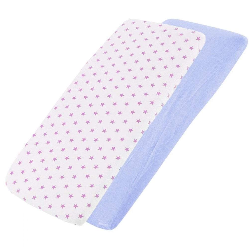 2x Jersey Fitted Sheet Compatible with Babystyle Oyster Snuggle Bed 55x90cm - For Your Little One