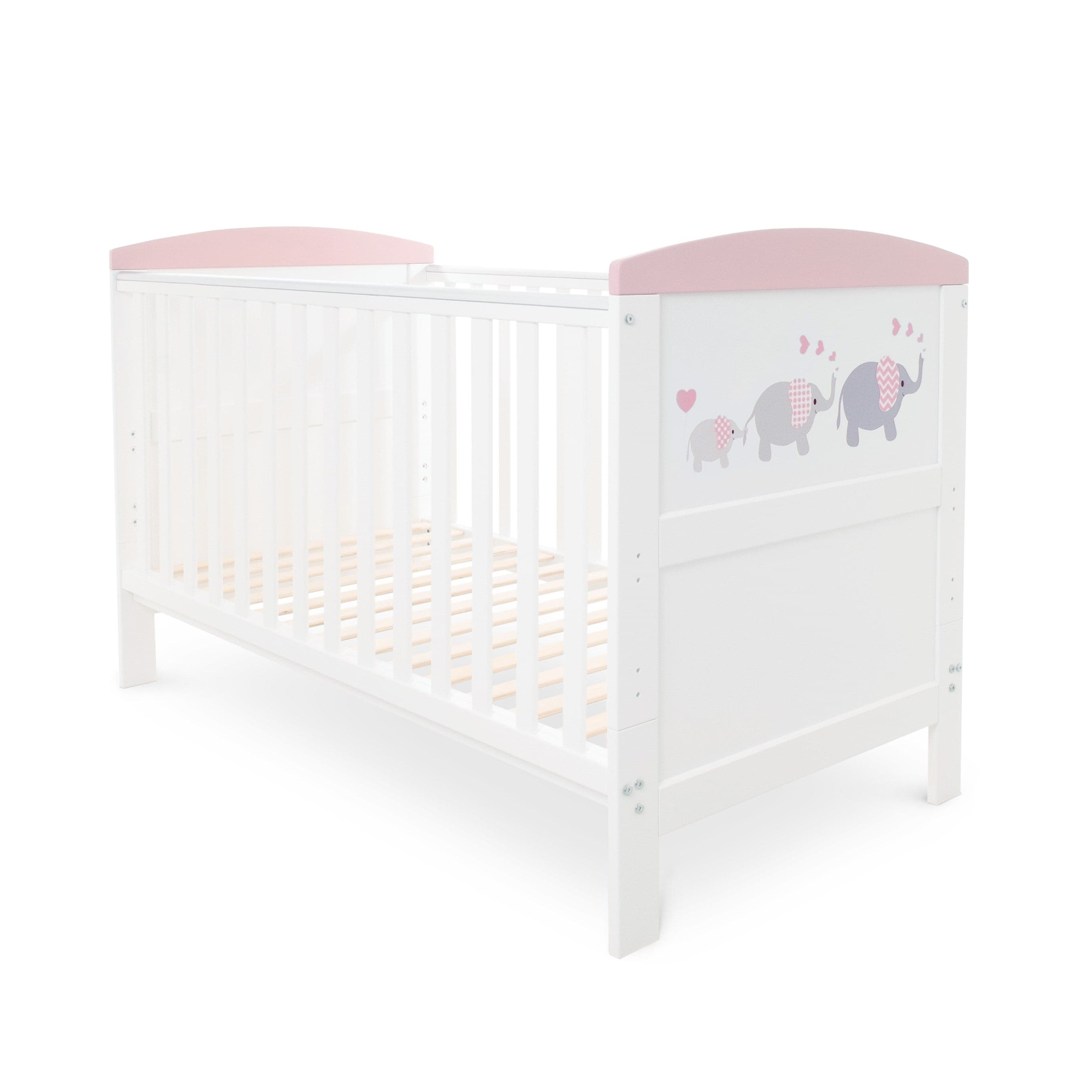Ickle Bubba Coleby Style Cot Bed - Elephant Love Pink -  | For Your Little One