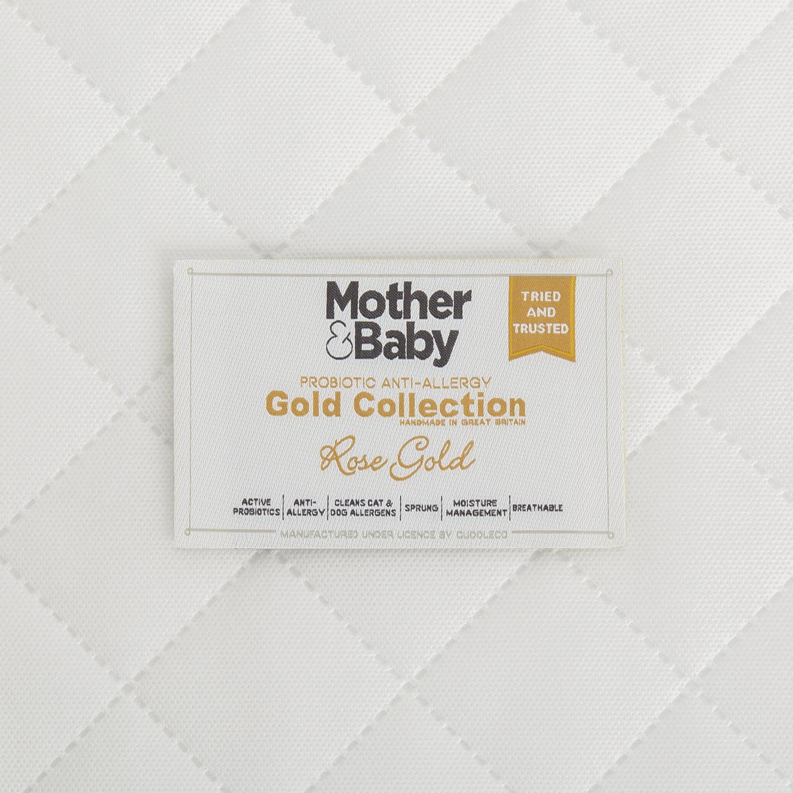 Mother & Baby Rose Gold Anti-Allergy Sprung Cot Bed Mattress 140 x 70cm   