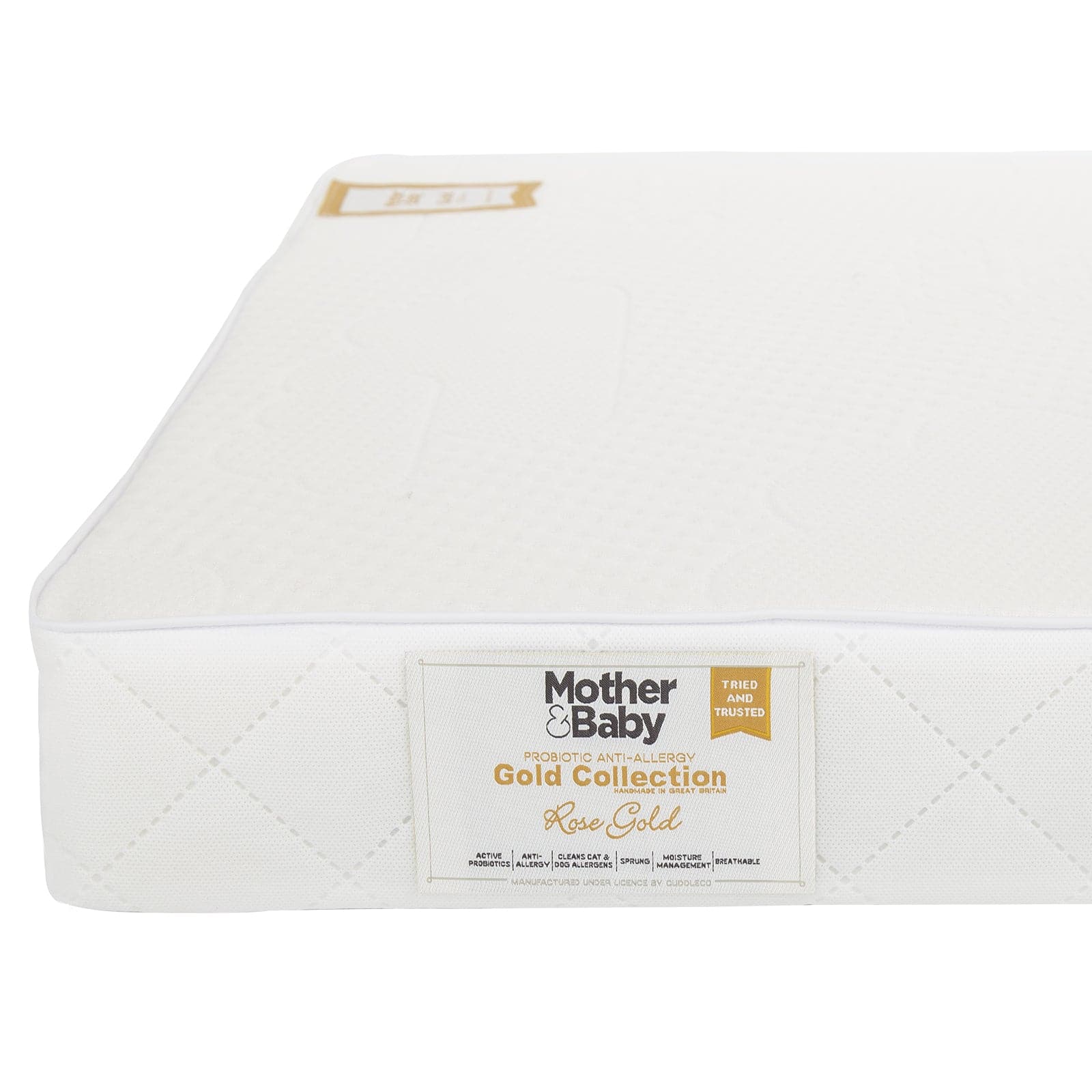 Mother & Baby Rose Gold Anti-Allergy Sprung Cot Bed Mattress 140 x 70cm   