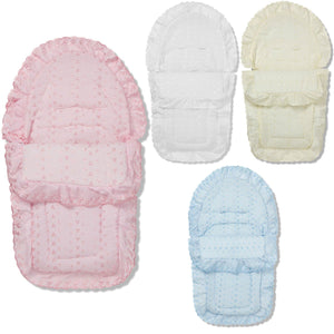 Broderie Anglaise Car Seat Footmuff / Cosy Toes Compatible with Doona   