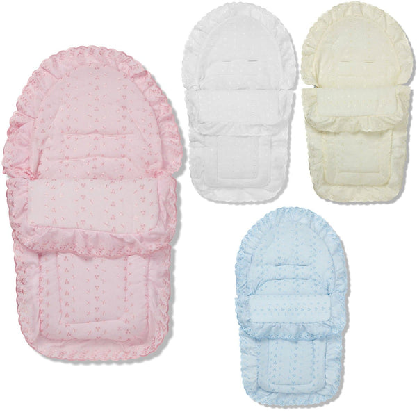 Broderie Anglaise Car Seat Footmuff / Cosy Toes Compatible with Doona   