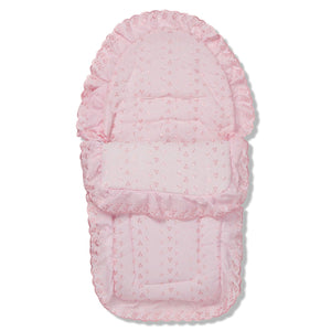 Broderie Anglaise Car Seat Footmuff / Cosy Toes Compatible with Doona Pink Fits All Models 