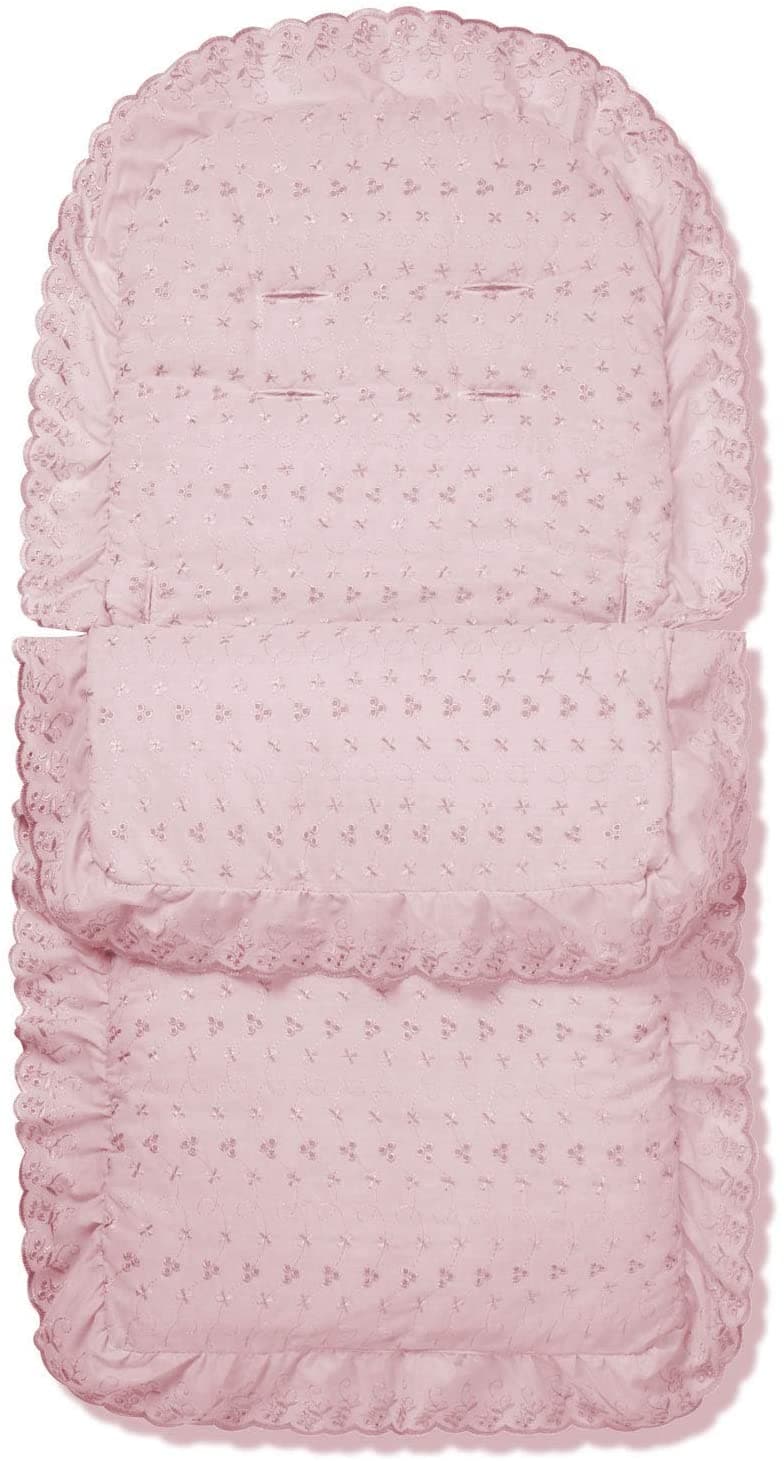 Broderie Anglaise Footmuff / Cosy Toes Compatible with Zeta - Pink / Fits All Models | For Your Little One