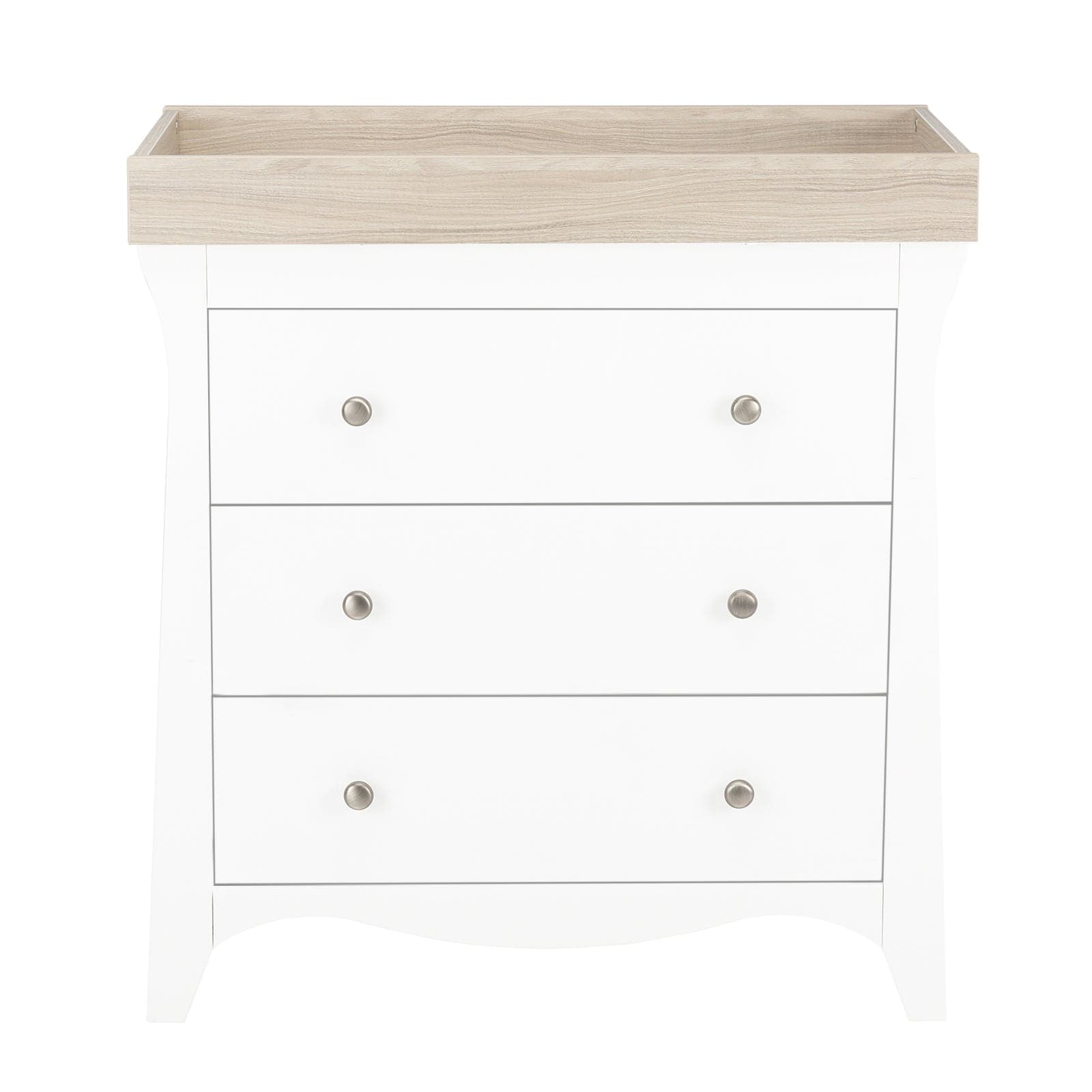 Cuddleco Clara 3 Piece Nursery Furniture Set (Cot Bed, Wardrobe & Dresser) - White & Ash -  | For Your Little One