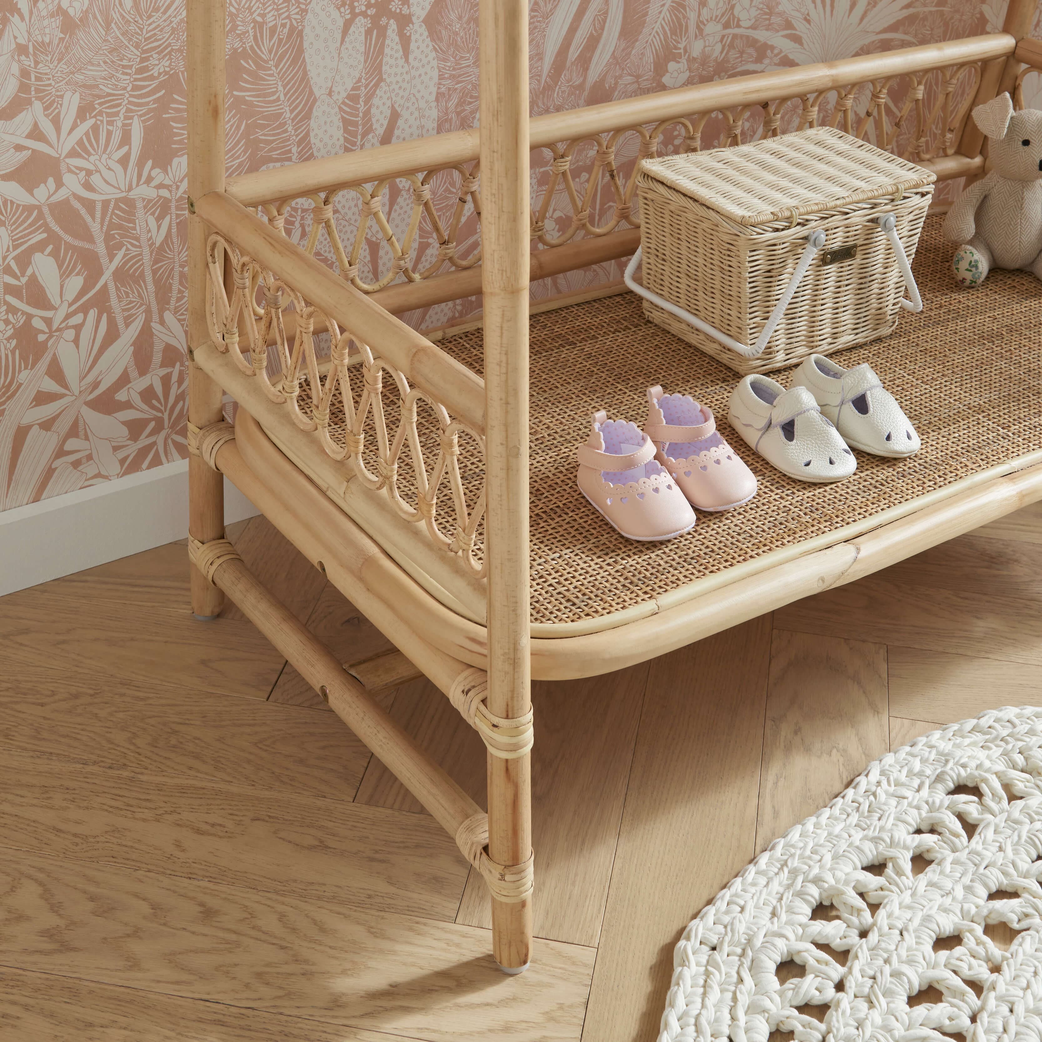 Cuddleco Aria 2 Piece Set With Crib & Clothes Rail - Rattan - For Your Little One
