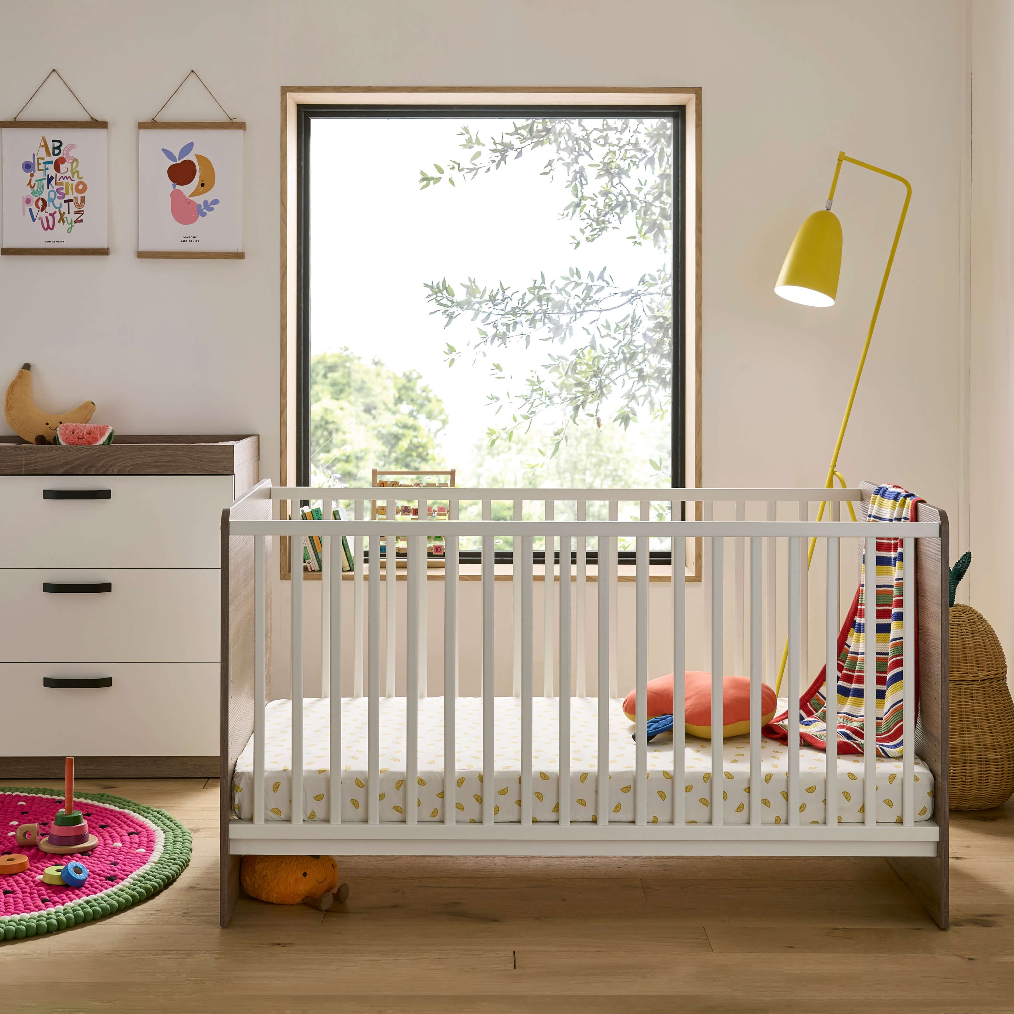 Cuddleco Enzo 2 Piece Nursery Furniture Set - Truffle Oak & White - For Your Little One