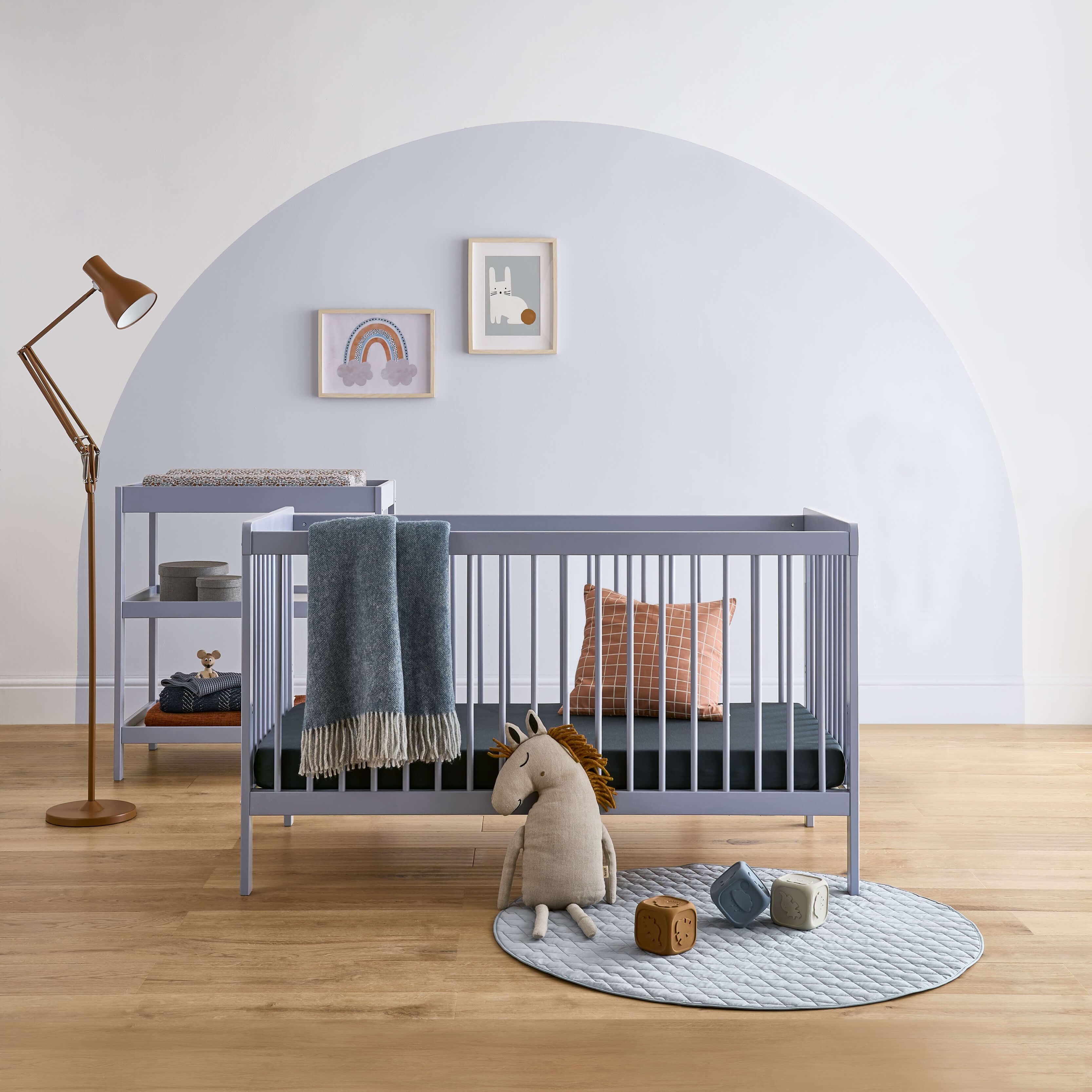 Cuddleco Nola 2 Piece Nursery Furniture Set - Flint Blue - For Your Little One