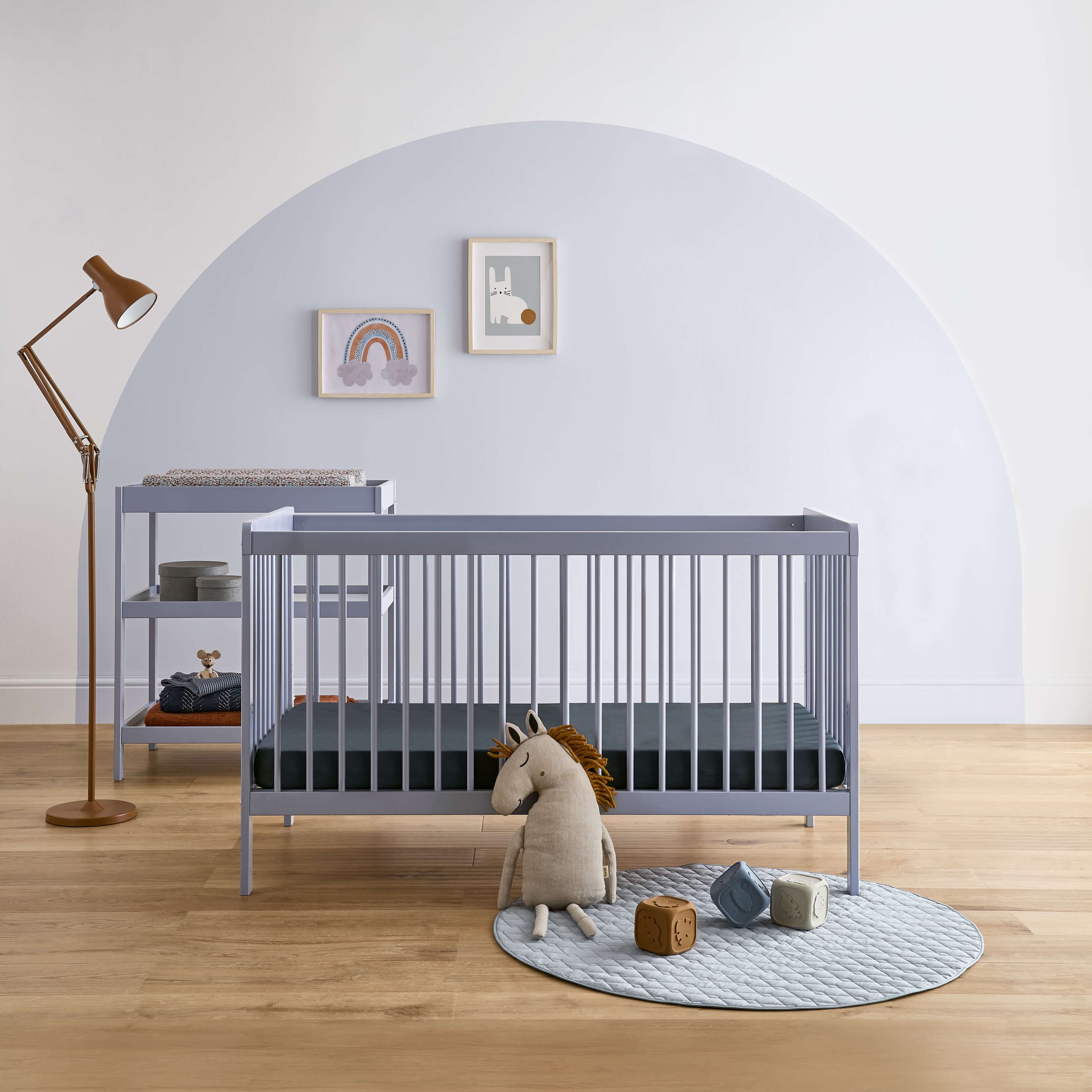 Cuddleco Nola 2 Piece Nursery Furniture Set - Flint Blue - For Your Little One