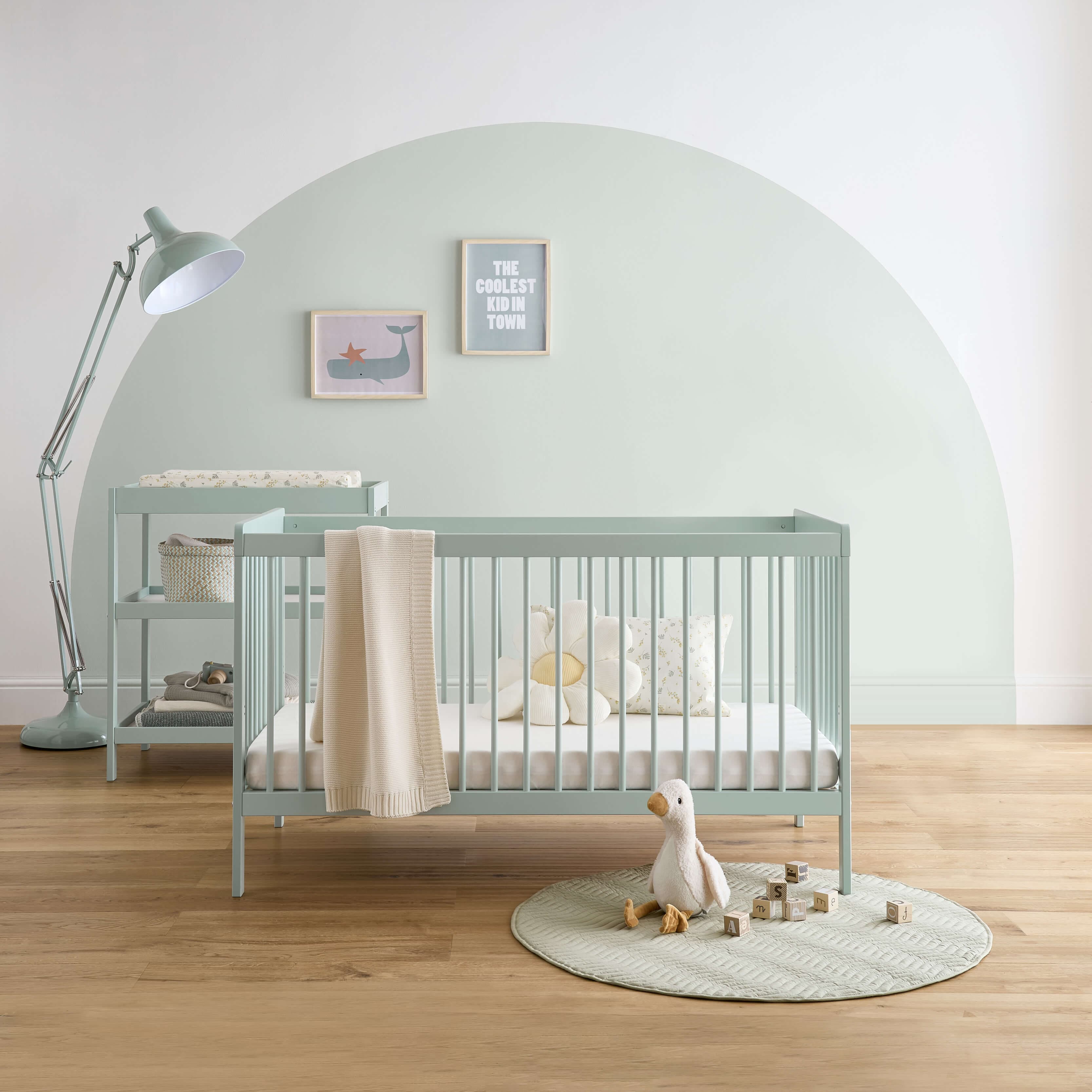 Cuddleco Nola 2 Piece Nursery Furniture Set - Sage Green - For Your Little One