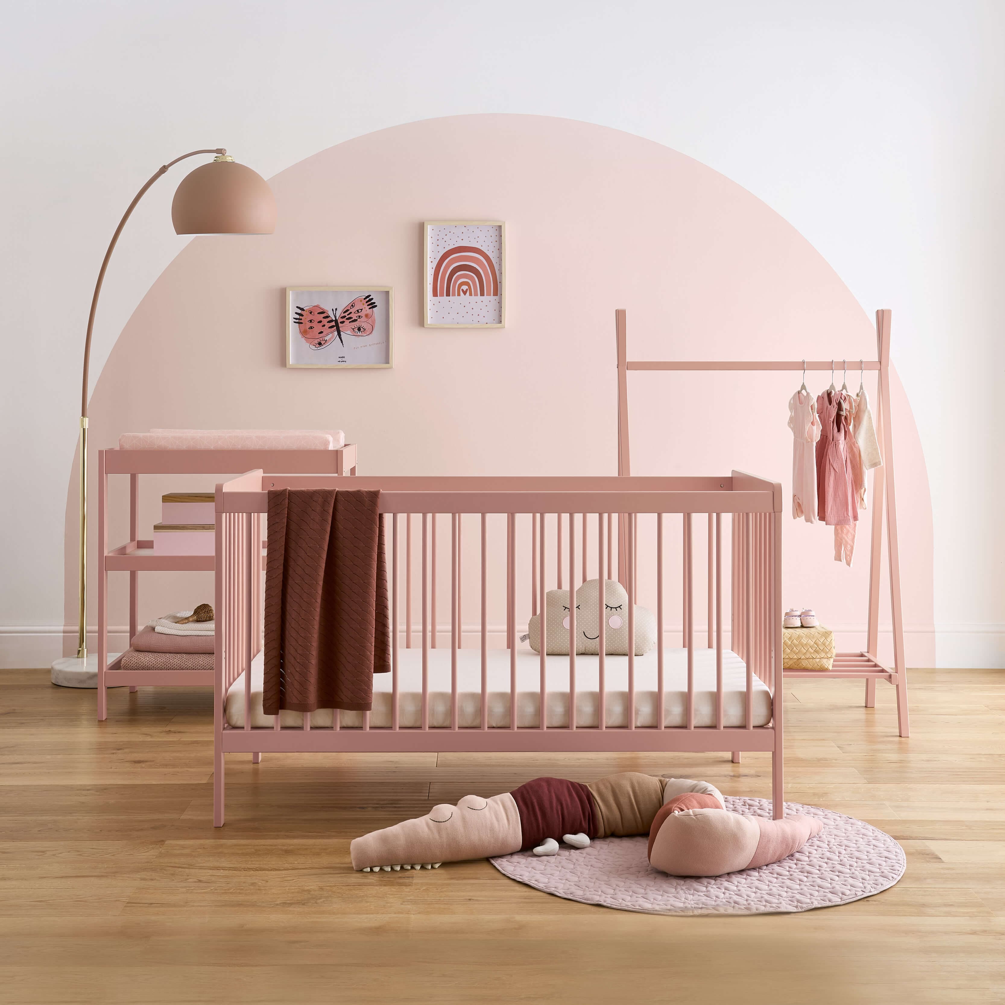 Cuddleco Nola 3 Piece Nursery Furniture Set - Blush Pink -  | For Your Little One