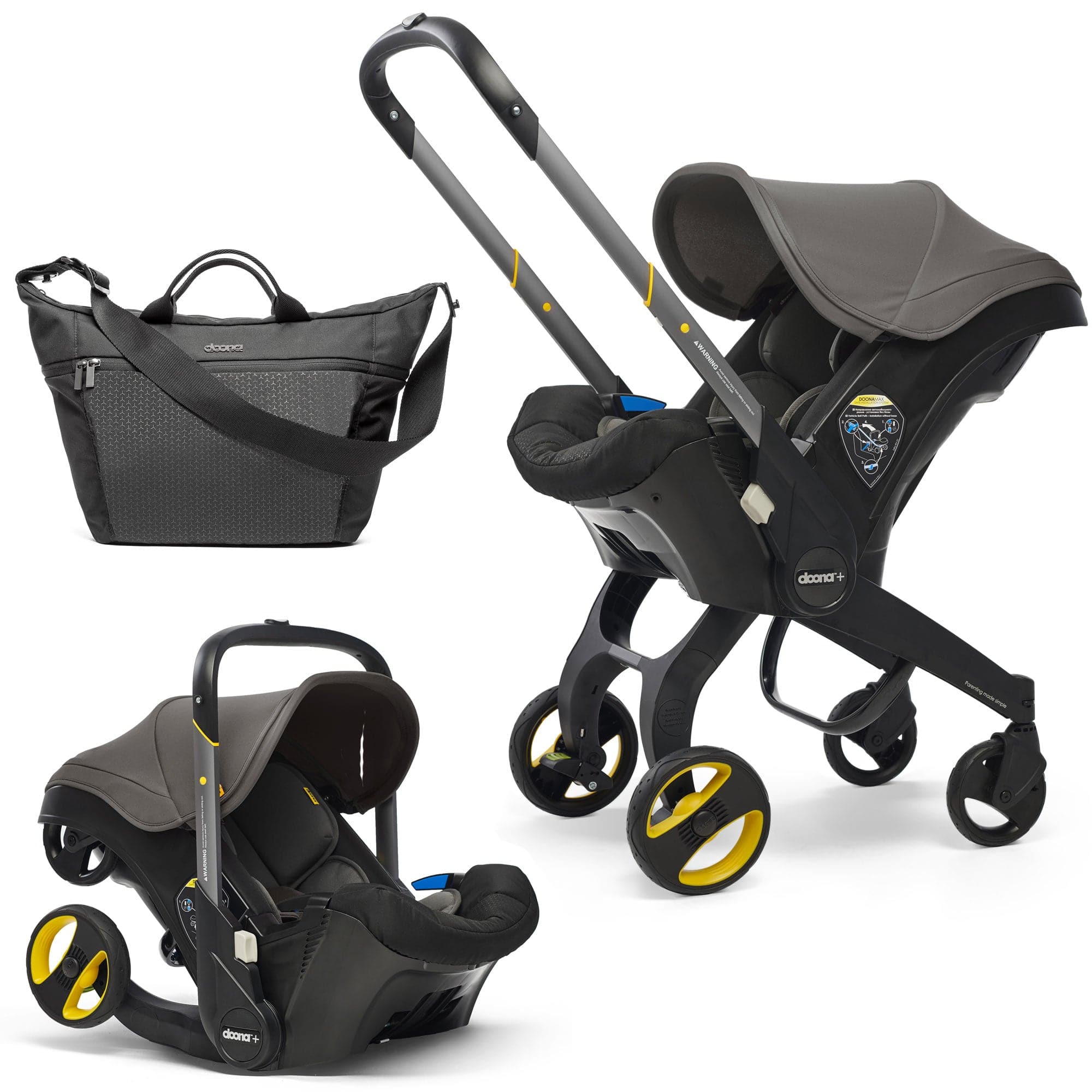 Doona+ Infant Car Seat Stroller And Essential Bag - Urban Grey -  | For Your Little One
