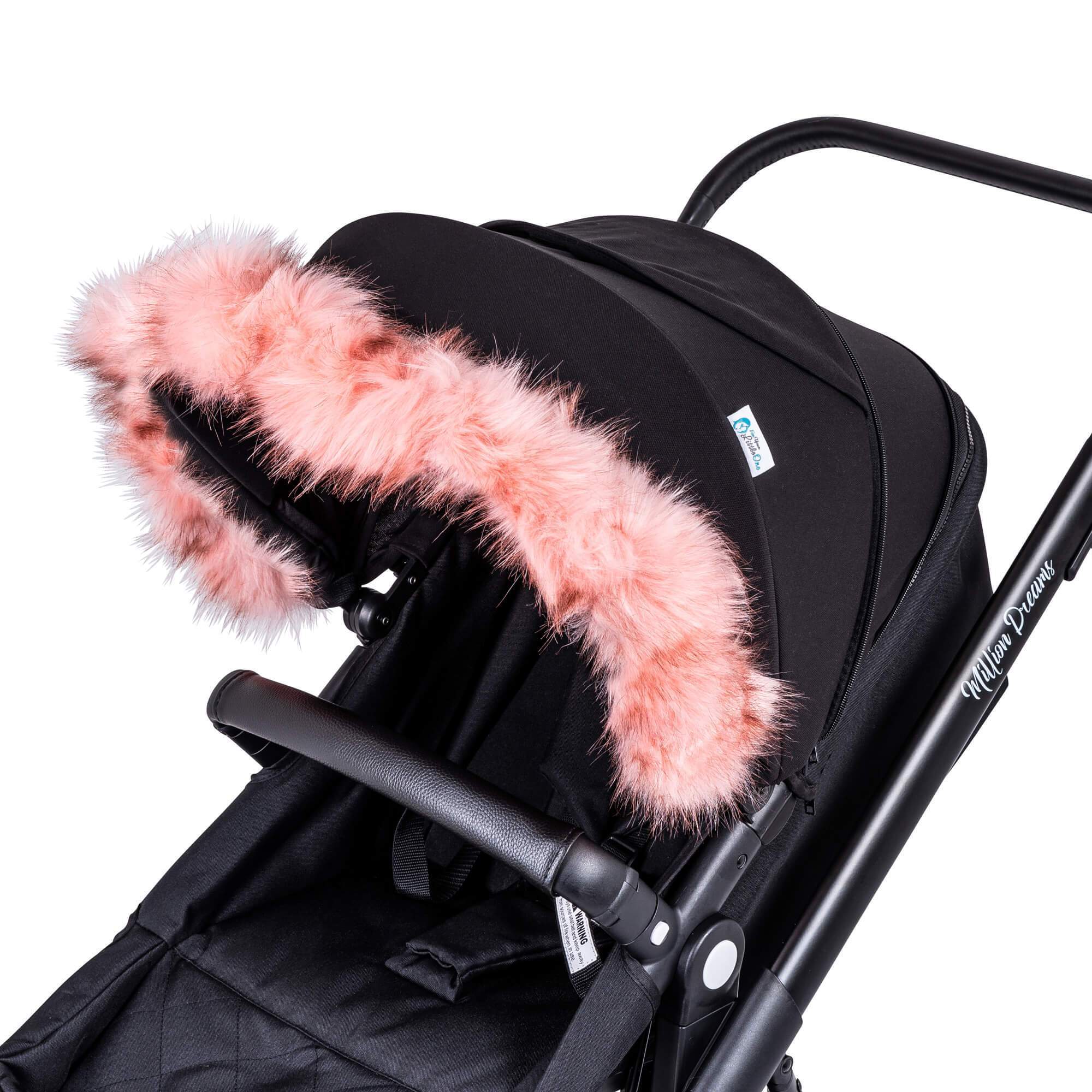Pram Fur Hood Trim Attachment for Pushchair Compatible with Hybrid -  | For Your Little One