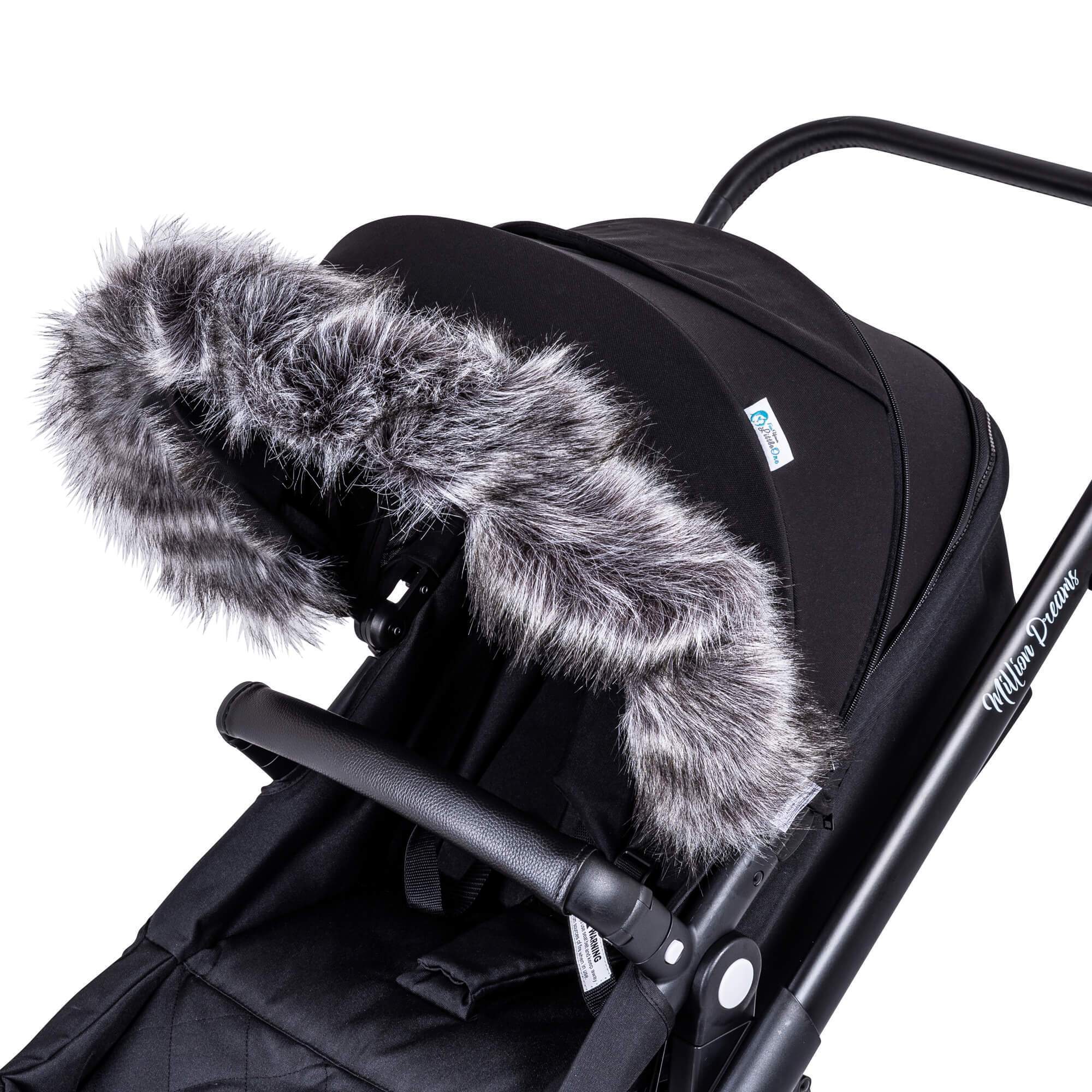 Pram Fur Hood Trim Attachment for Pushchair Compatible with Maclaren - For Your Little One