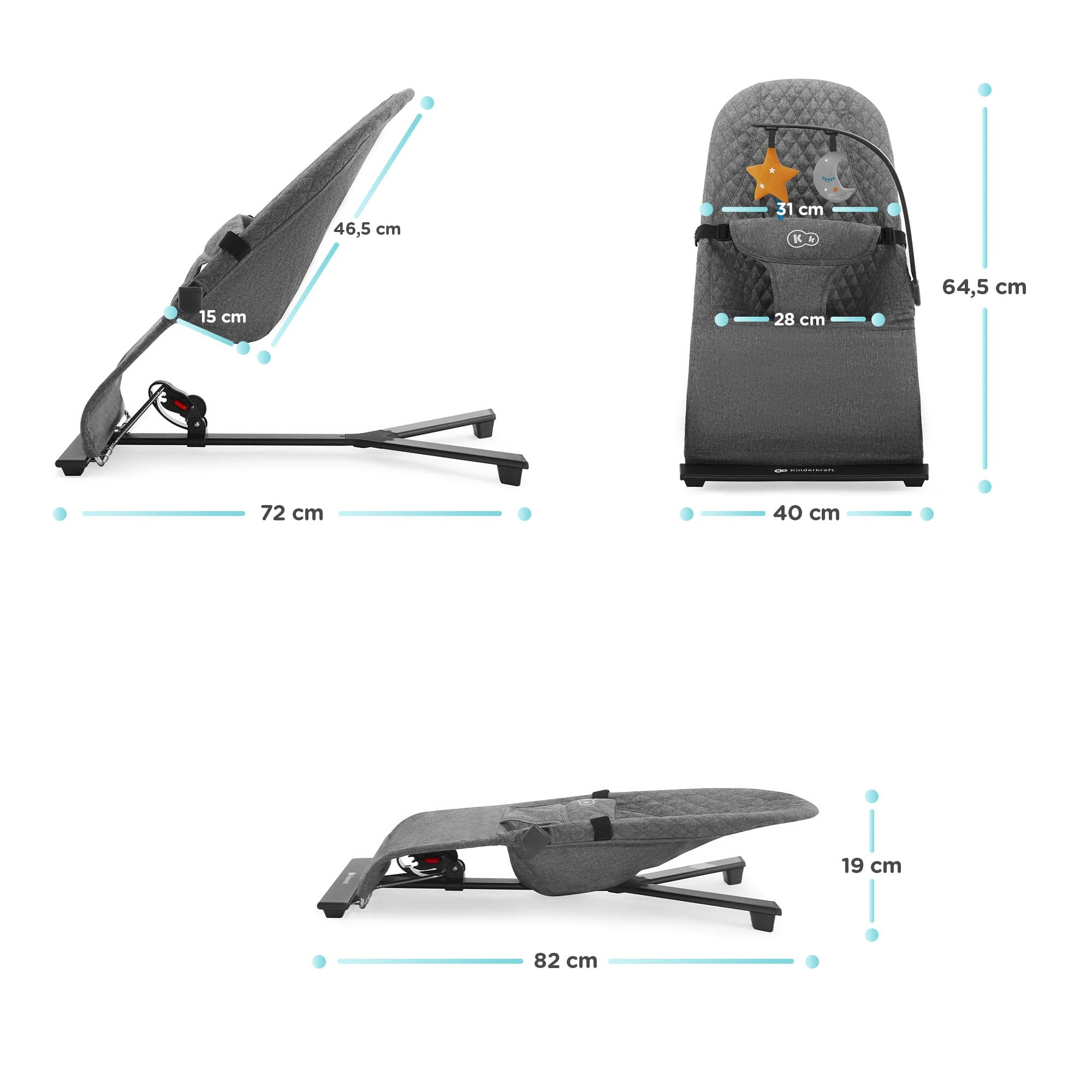 MIMI Kinderkraft Bouncer - Grey -  | For Your Little One