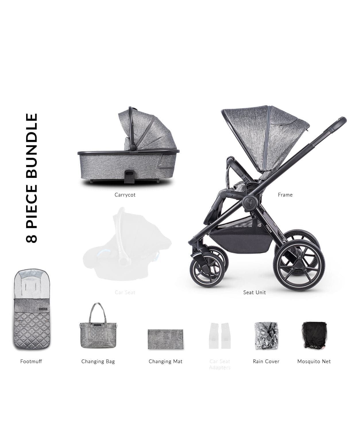 Venicci Tinum 2.0 2-in-1 Pram - Magnetic Grey -  | For Your Little One