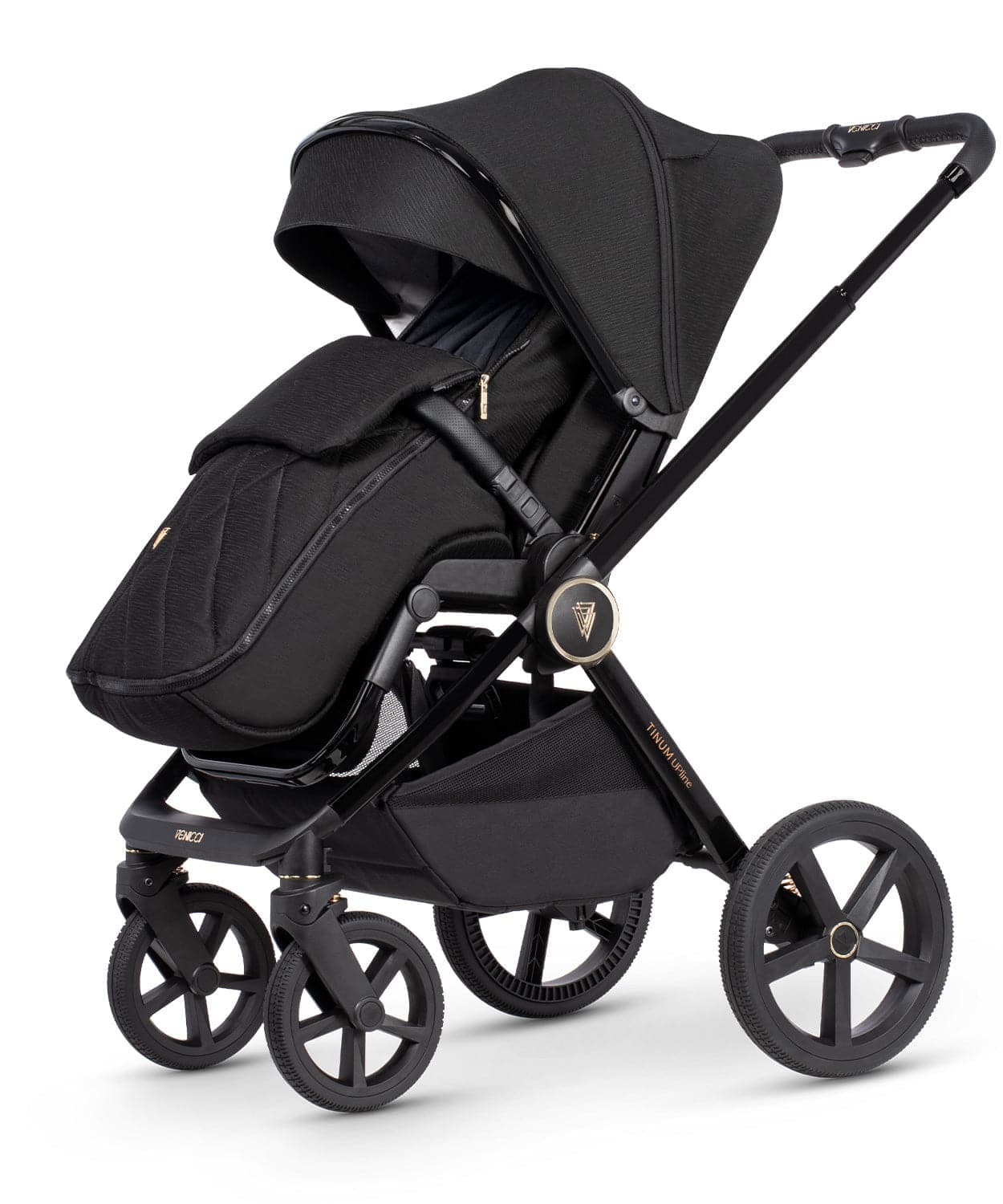 Venicci Tinum Upline 3 in 1 Travel System Bundle + Base - All Black -  | For Your Little One