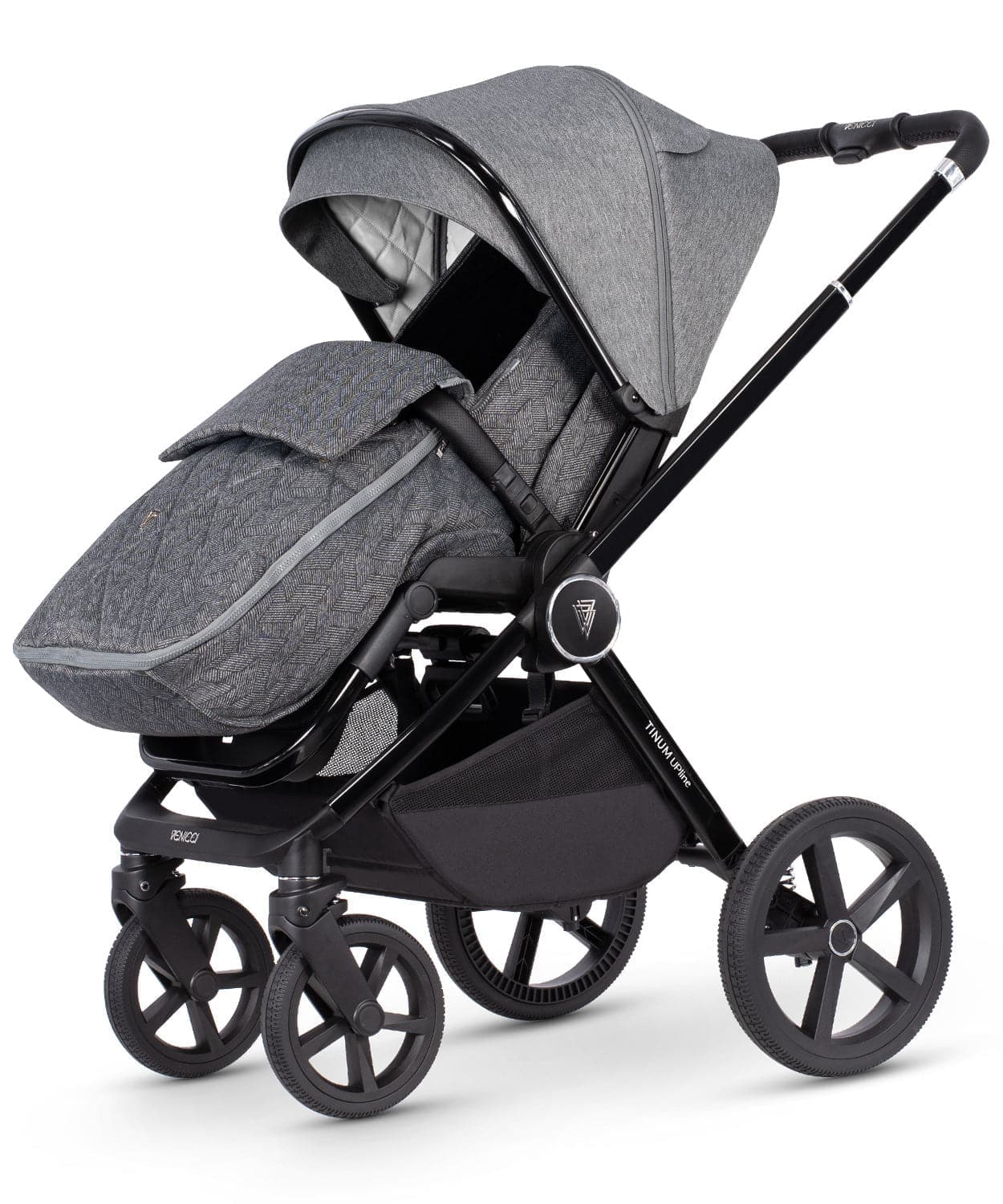 Venicci Tinum Upline 3 in 1 Travel System Bundle + IQ Base - Slate Grey -  | For Your Little One