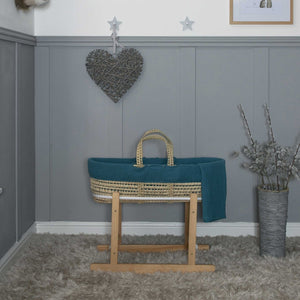 Amelia Jean Designs Palm Moses Basket With Folding Stand - Teal - Clearance - For Your Little One