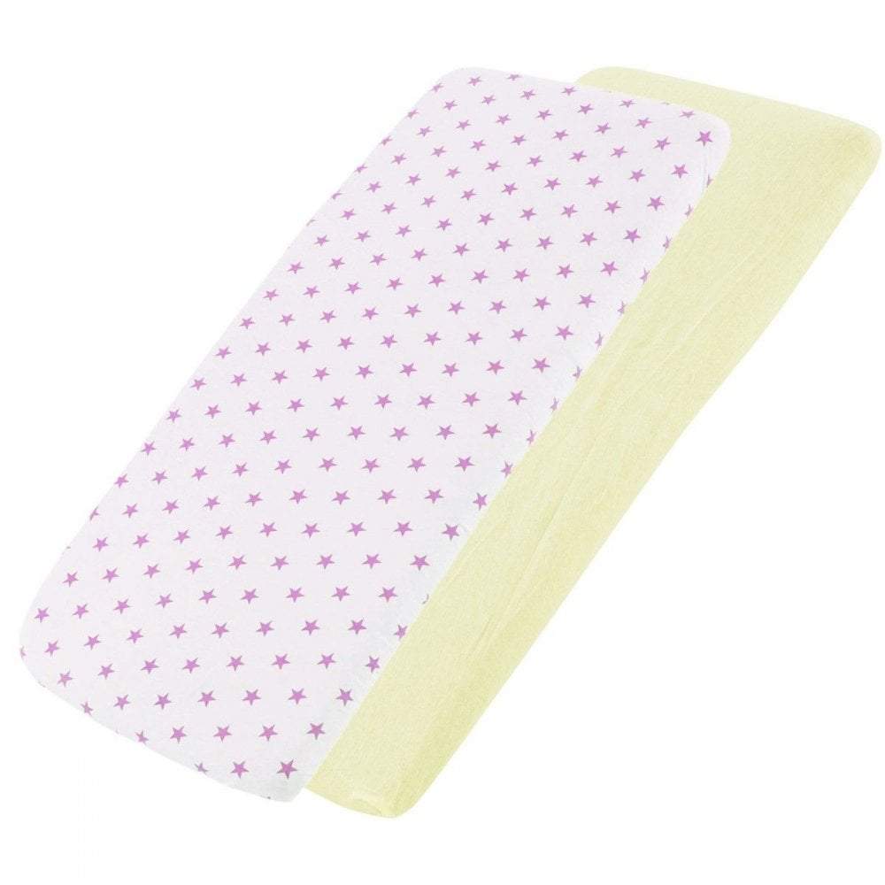 Bedside Crib Jersey Fitted Sheet Compatible With Jane Babyside 55x90cm - Pack Of 2 - For Your Little One