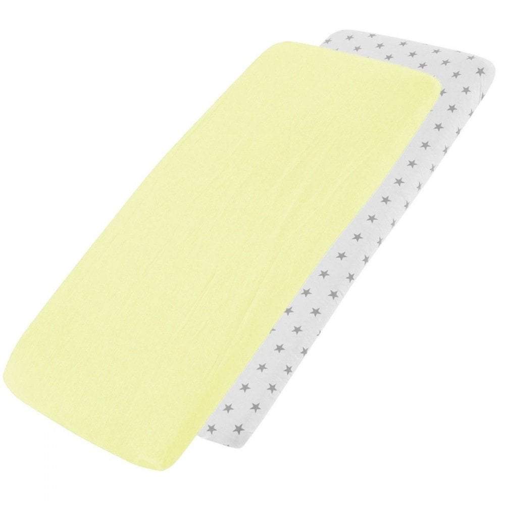 Bedside Crib Jersey Fitted Sheet Compatible With Kinderkraft Neste 55x90cm - Pack Of 2 - For Your Little One