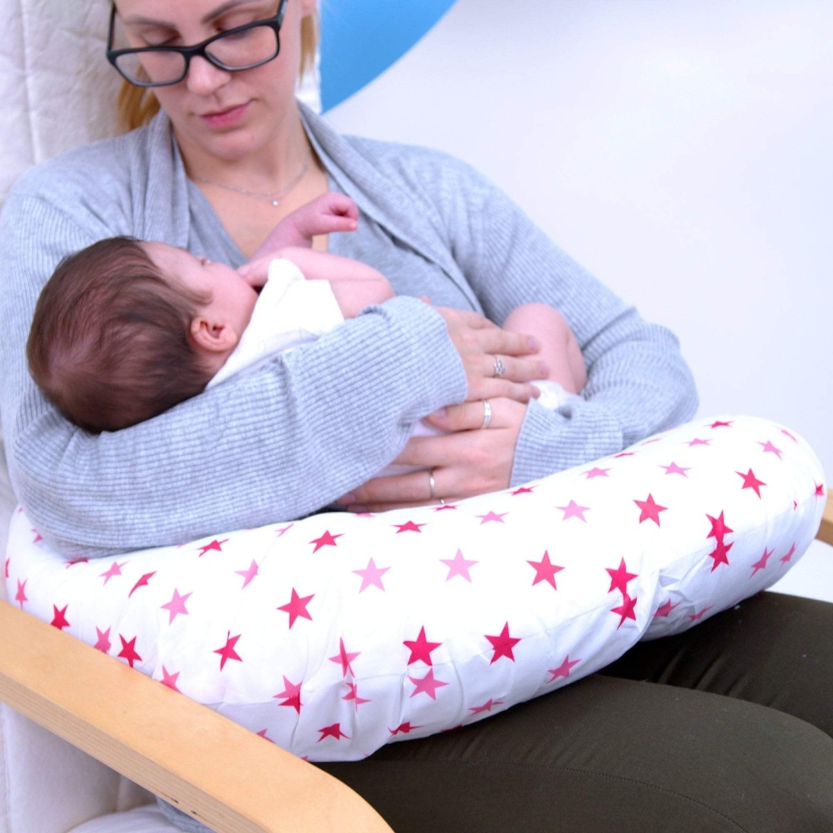 Breast Feeding Maternity Nursing Pillow - Little Star Pink - For Your Little One