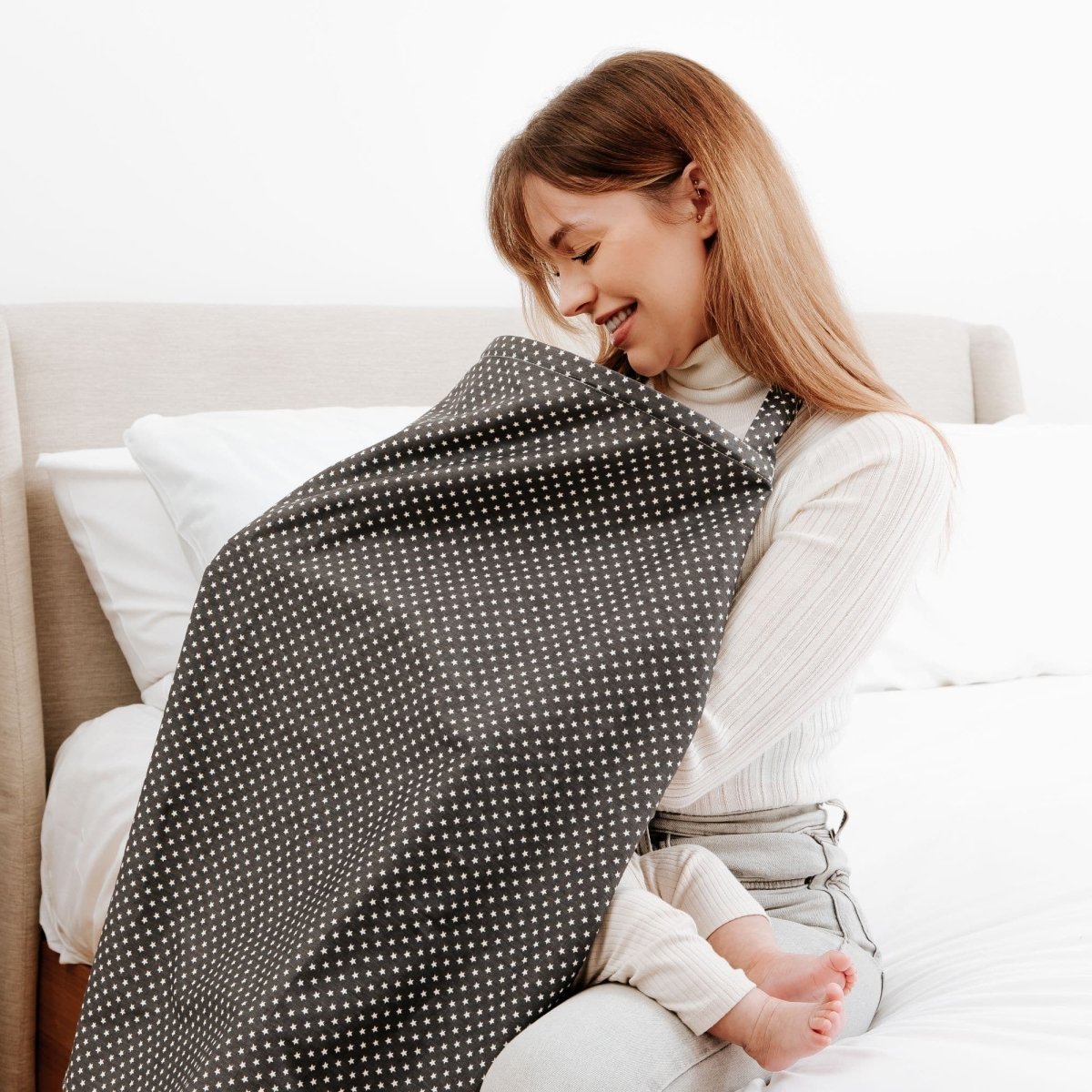 Breastfeed Apron - White Stars - For Your Little One