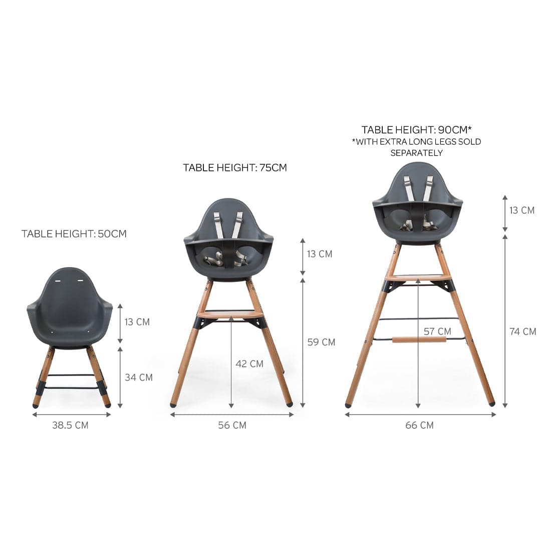 Childhome Evolu One.80° Highchair - Natural / Anthracite - For Your Little One