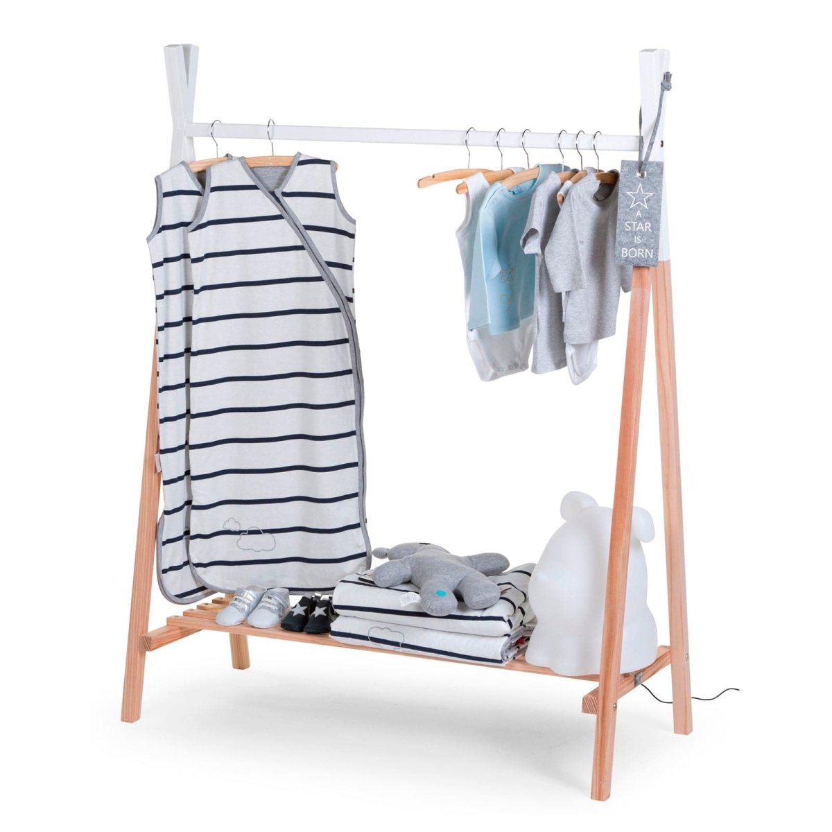 Childhome Tipi Open Clothes Stand - Natural/White - For Your Little One