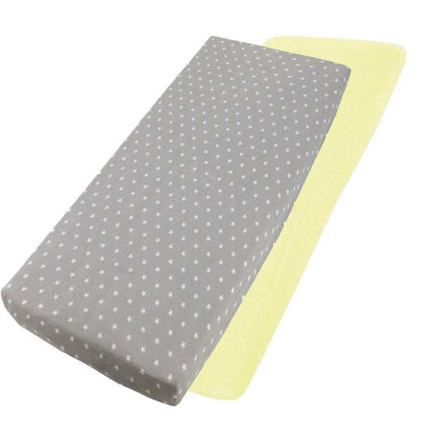 Crib Jersey Fitted Sheets 100% Cotton 40x90cm - Pack Of 2 - Fits All Models - For Your Little One