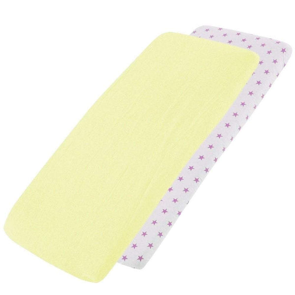 Crib Jersey Fitted Sheets 100% Cotton 40x90cm - Pack Of 2 - Fits All Models - For Your Little One