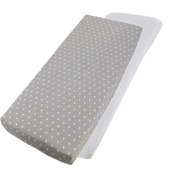 Crib Jersey Fitted Sheets 100% Cotton 40x90cm - Pack Of 2 - Fits All Models - For Your Little One