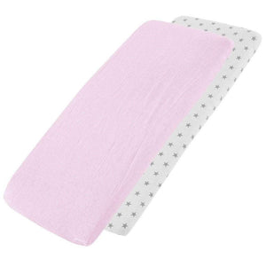 Crib Jersey Fitted Sheets 100% Cotton 40x90cm - Pack Of 2 - Fits All Models - For Your Little One