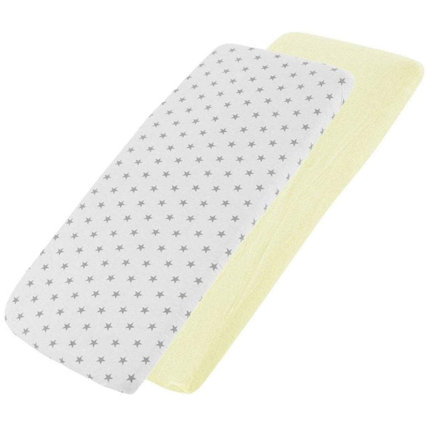 Crib Jersey Fitted Sheets 100% Cotton 40x90cm - Pack Of 2 - Fits All Models - For Your Little One