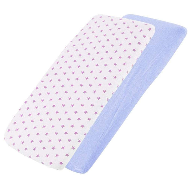 Crib Jersey Fitted Sheets 100% Cotton 40x90cm - Pack Of 2 - Fits All Models - For Your Little One
