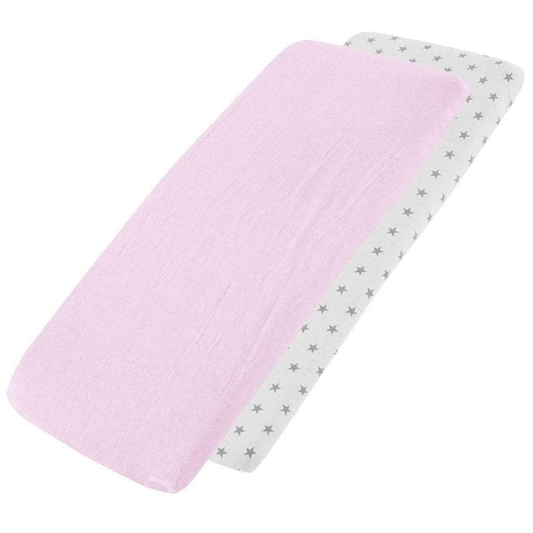 Crib Jersey Fitted Sheets 100% Cotton 40x90cm - Pack Of 4 - Fits All Models - For Your Little One