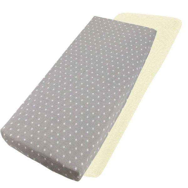 Crib Jersey Fitted Sheets 100% Cotton 40x90cm - Pack Of 4 - Fits All Models - For Your Little One