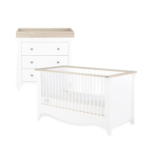 Cuddleco Clara 2 Piece Nursery Furniture Set - White & Ash - For Your Little One