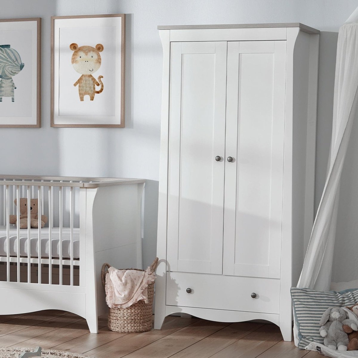 Cuddleco Clara 3 Piece Nursery Furniture Set - White & Ash - For Your Little One