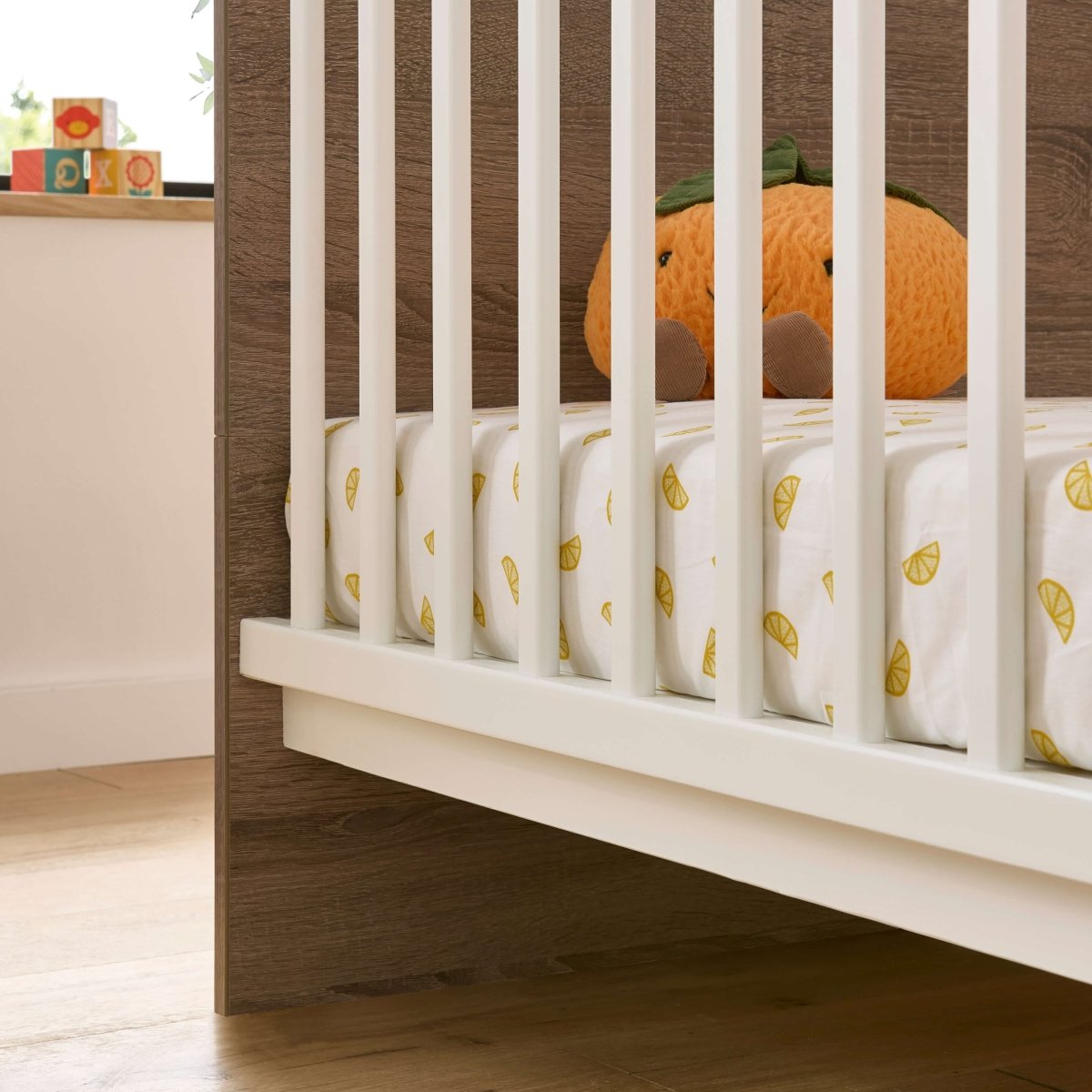 Cuddleco Enzo 3 Piece Nursery Furniture Set - Truffle Oak & White - For Your Little One