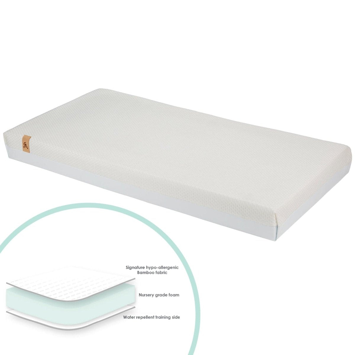 Cuddleco Lullaby Hypo - Allergenic Bamboo Foam Cot Bed Mattress 140 x 70cm - For Your Little One